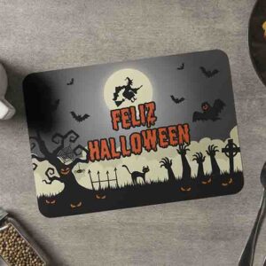 Mantel Individual de Halloween Modelo Noche de Brujas en Poliéster para Mesa.