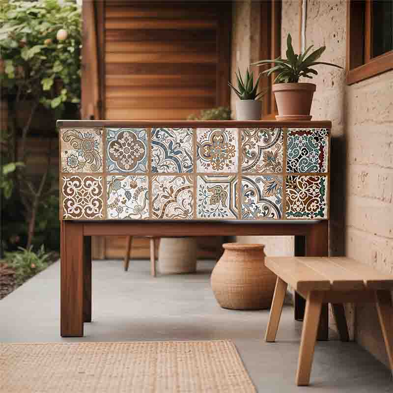 Mosaicos Adhesivos Vinil Estilo Vintage Para Cocina 10pz. - Imagen 10