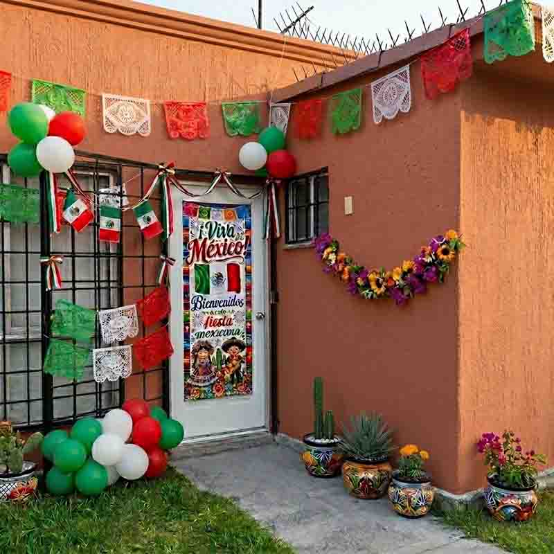 Lona Decorativa para Puerta Fiesta Mexicana 16 de Septiembre 60x160 cm. - Imagen 2