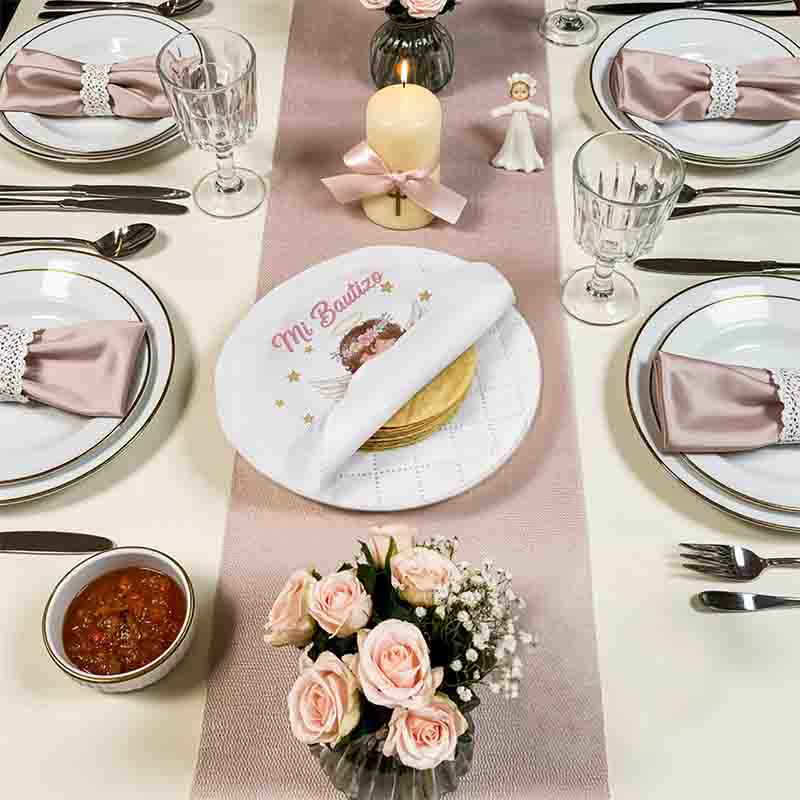 Tortillero de Tela para Bautizo de Niña Decorativo. - Imagen 3