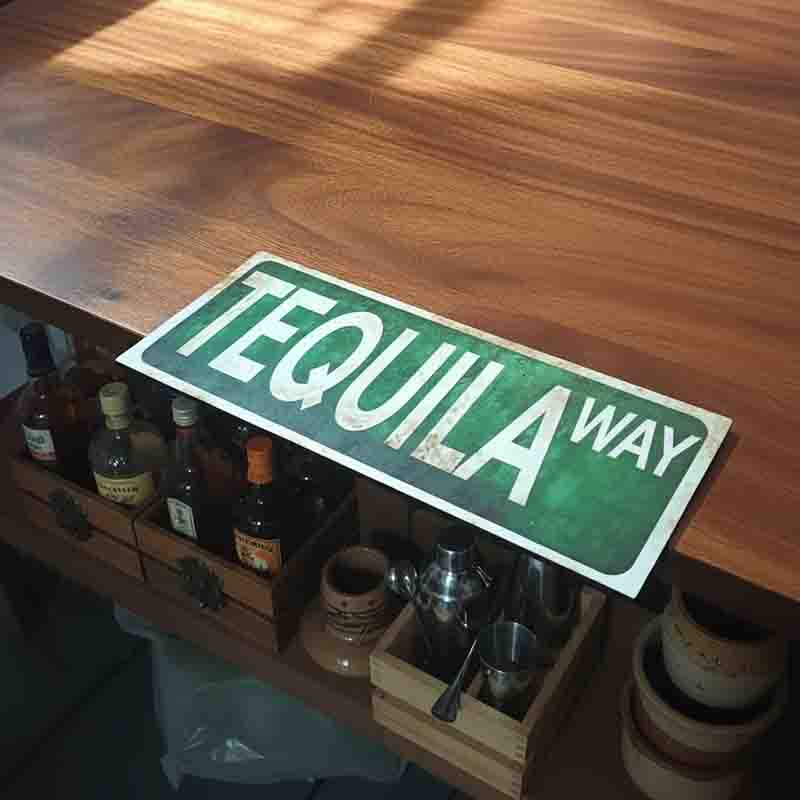 Letrero "Tequila Way" Vintage en MDF 40x15 cm para Bar, Cantina y Hogar. - Imagen 7