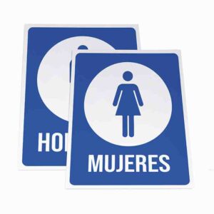 Señalamientos Adhesivos para Baño Hombre y Mujer 2 Piezas 20x25 cm.