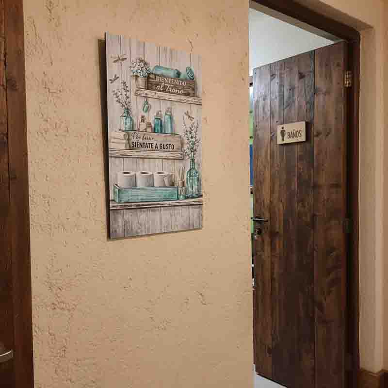 Cuadro Decorativo para Baño Rústico Turquesa 30x45 cm en MDF. - Imagen 4