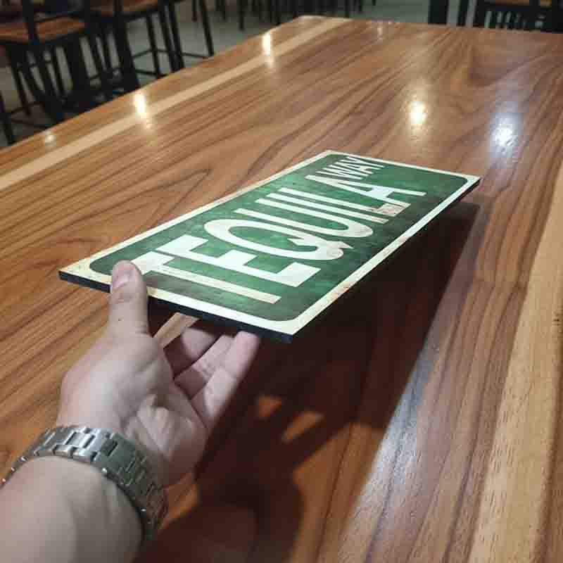 Letrero "Tequila Way" Vintage en MDF 40x15 cm para Bar, Cantina y Hogar. - Imagen 3