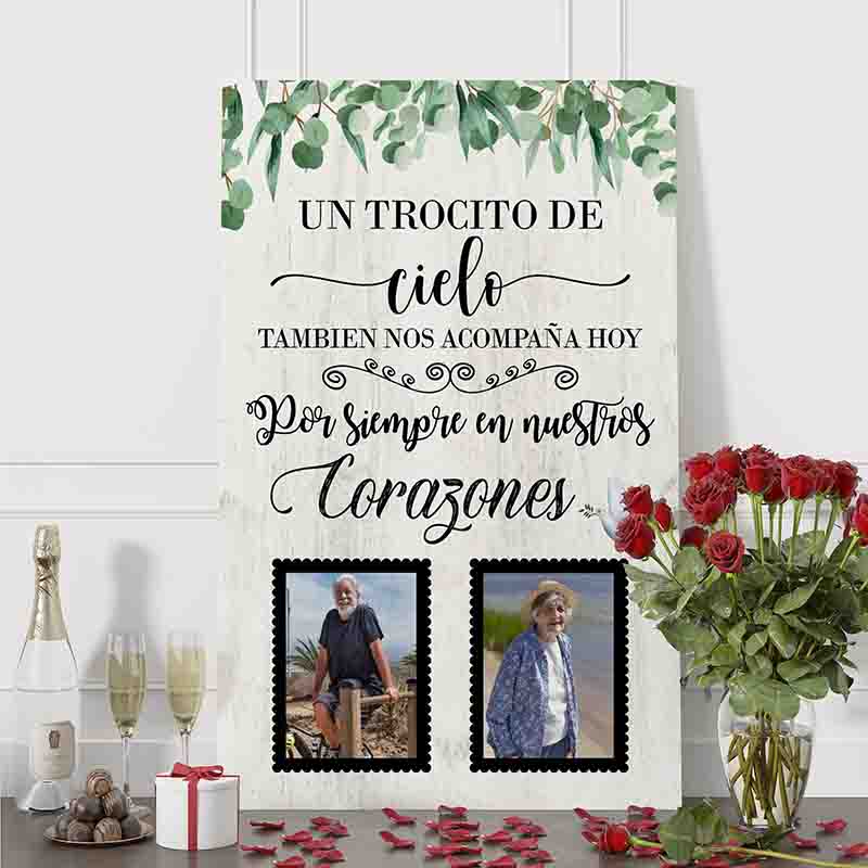 Letrero de Recuerdo para Fiestas Familiares Modelo Madera Blanca.