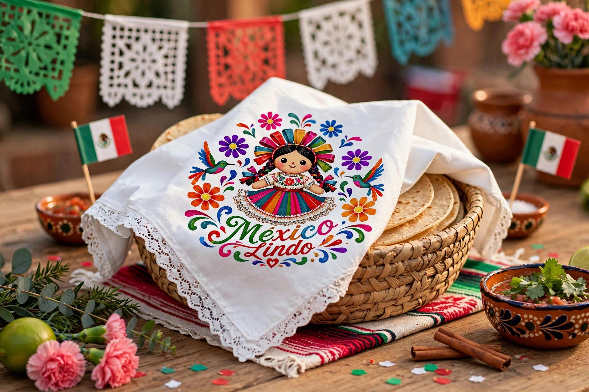 Servilletas Septiembre Muñeca - Imagen 2