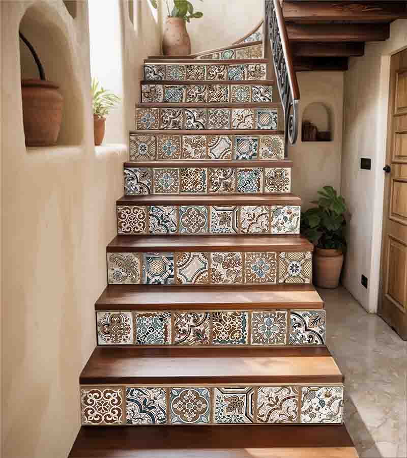 Mosaicos Adhesivos Vinil Estilo Vintage Para Cocina 10pz. - Imagen 5
