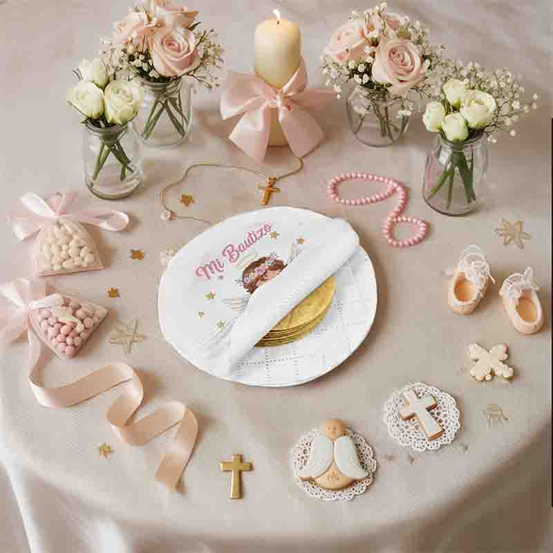 Tortillero de Tela para Bautizo de Niña Decorativo. - Imagen 4