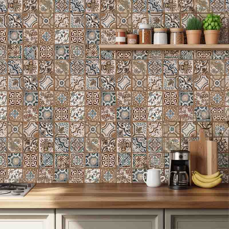 Mosaicos Adhesivos Vinil Estilo Vintage Para Cocina 10pz. - Imagen 6