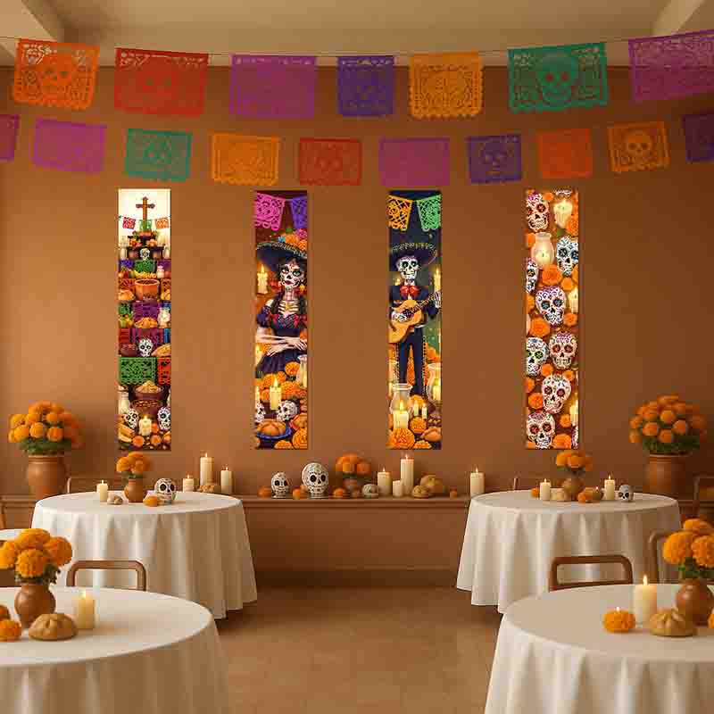Set Decorativo Poster para Día de Muertos de 4 Piezas para Pared y Puerta. - Imagen 5