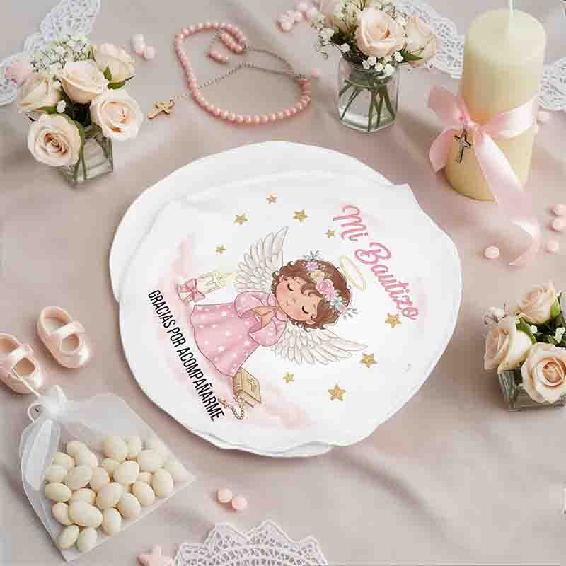 Tortillero de Tela para Bautizo de Niña Decorativo. - Imagen 5