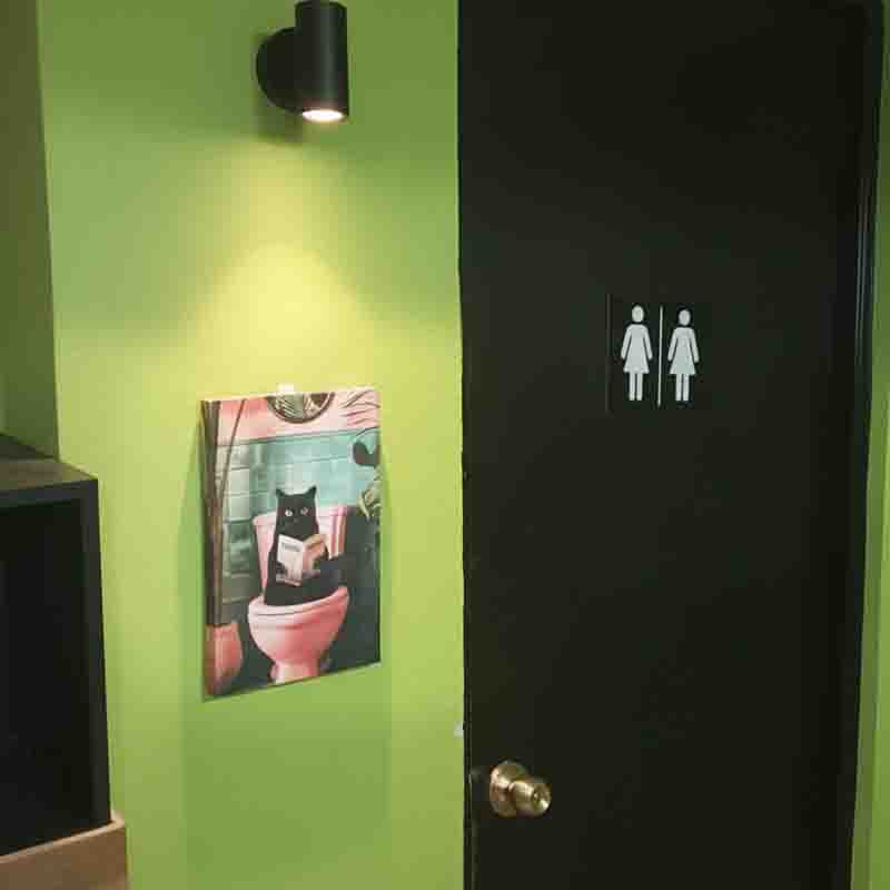 Cuadro Decorativo para Baño Moderno con Gato Negro. - Imagen 6