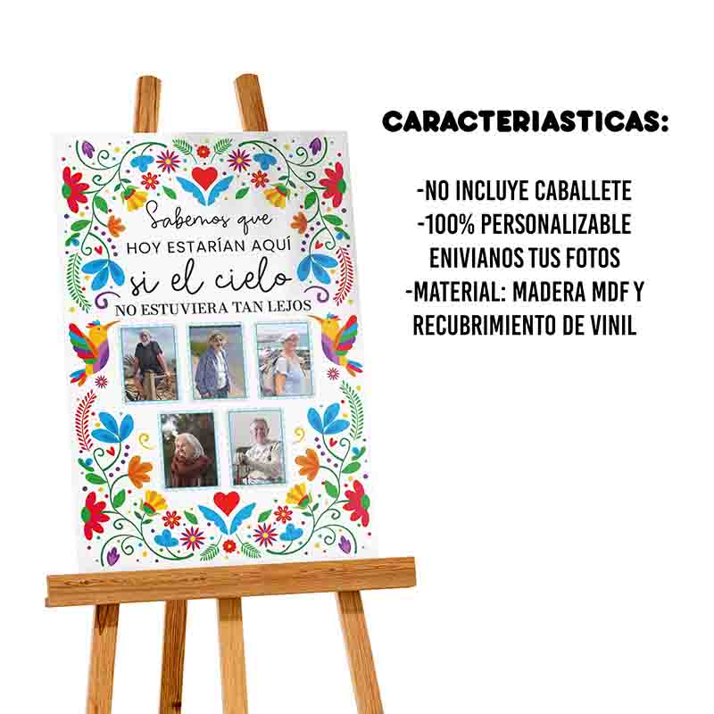 Letrero de Recuerdo para Fiestas Familiares Modelo Mexicano. - Imagen 2