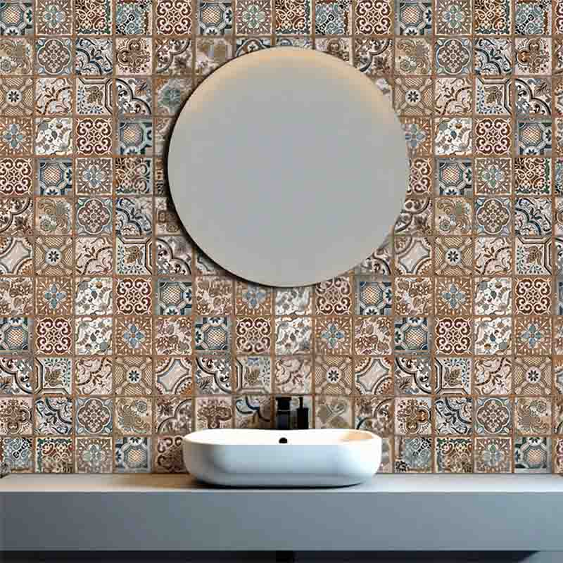 Mosaicos Adhesivos Vinil Estilo Vintage Para Cocina 10pz.