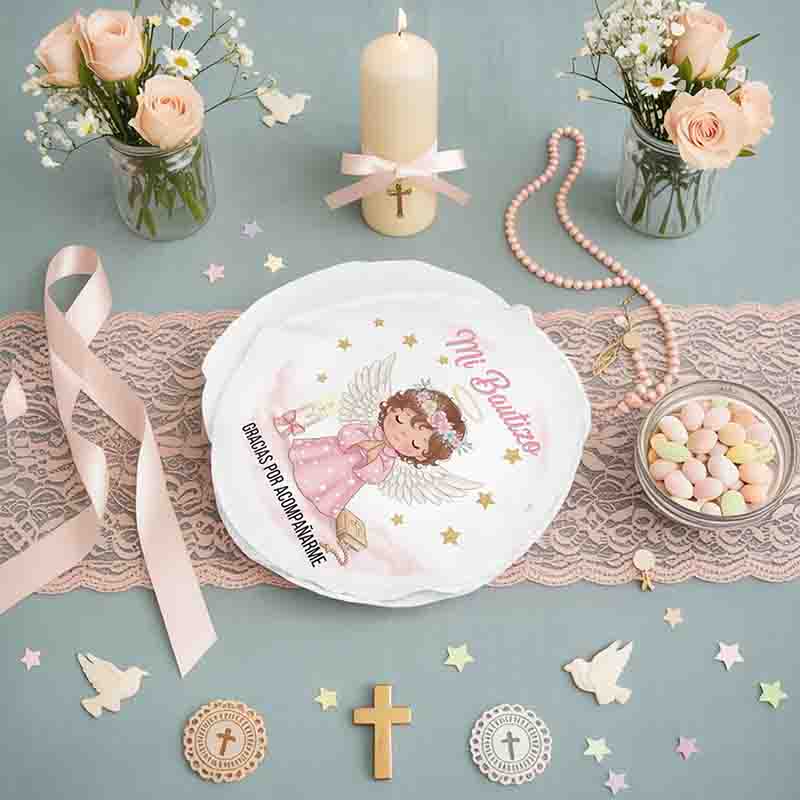 Tortillero de Tela para Bautizo de Niña Decorativo. - Imagen 7