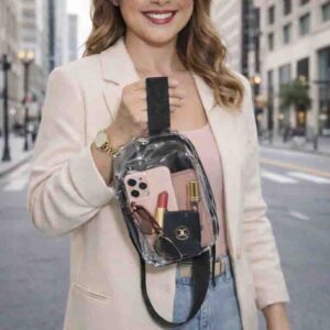 Cangurera Transparente Ajustable para Hombre y Mujer para Conciertos.