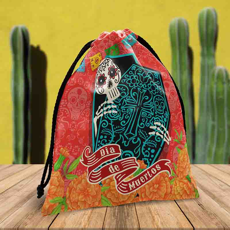 10 Dulceros de Calaveras para Día de Muertos 24x20 cm, Bolsitas de Tela Lavables para Dulces, Recuerdos y Fiesta Mexicana. - Imagen 10