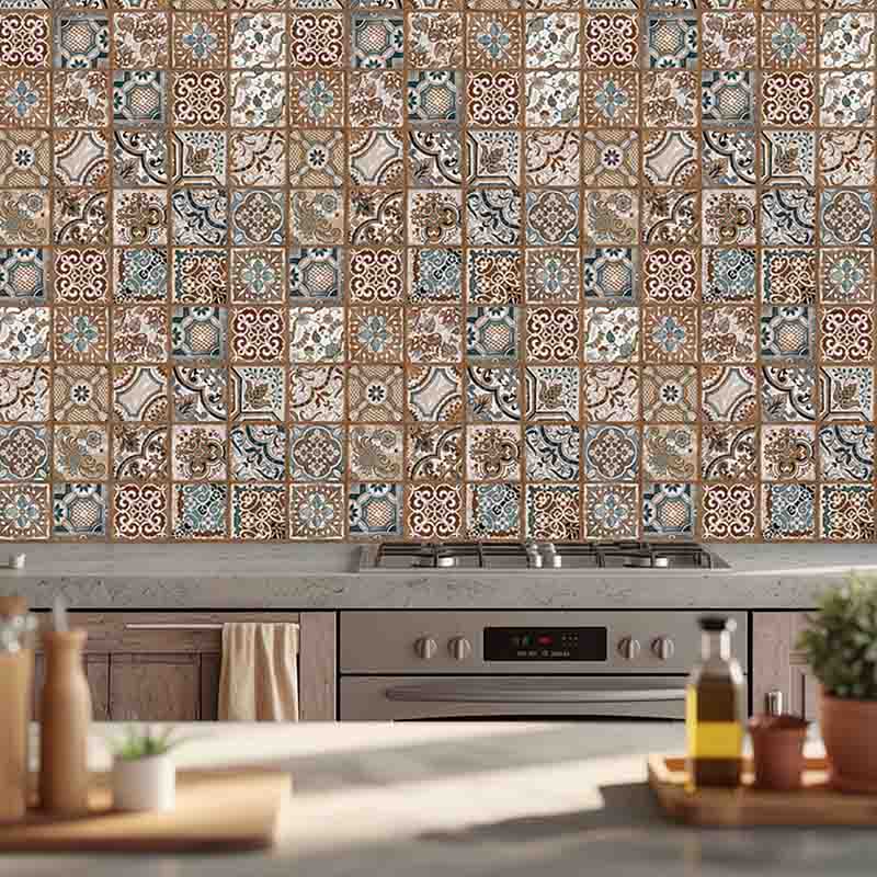 Mosaicos Adhesivos Vinil Estilo Vintage Para Cocina 10pz. - Imagen 9