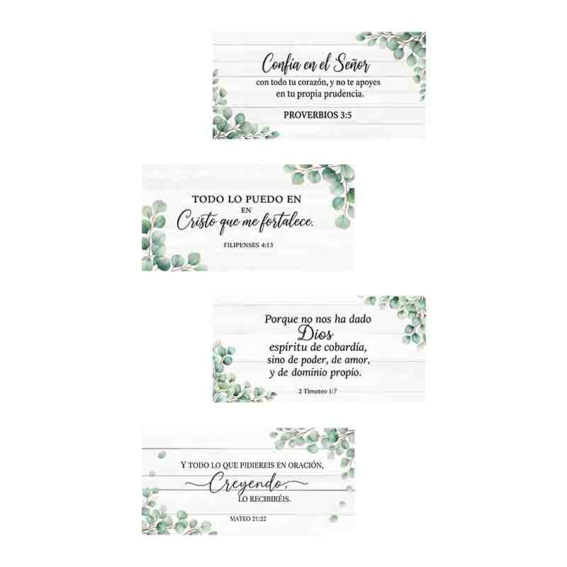Set de 4 Cuadros Cristianos con Frases Bíblicas en MDF 30x15 cm - Imagen 10