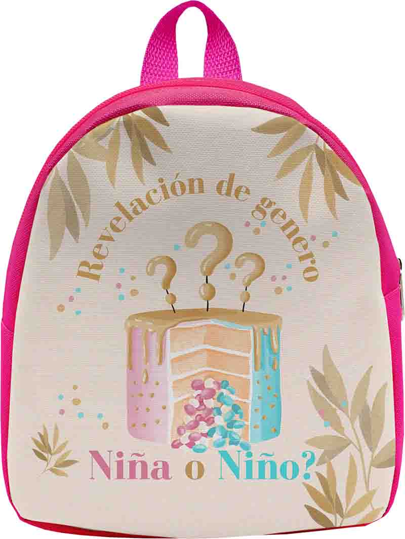 Mochila Dulcera Revelacion Modelo Pastel sorpresa para Fiesta.