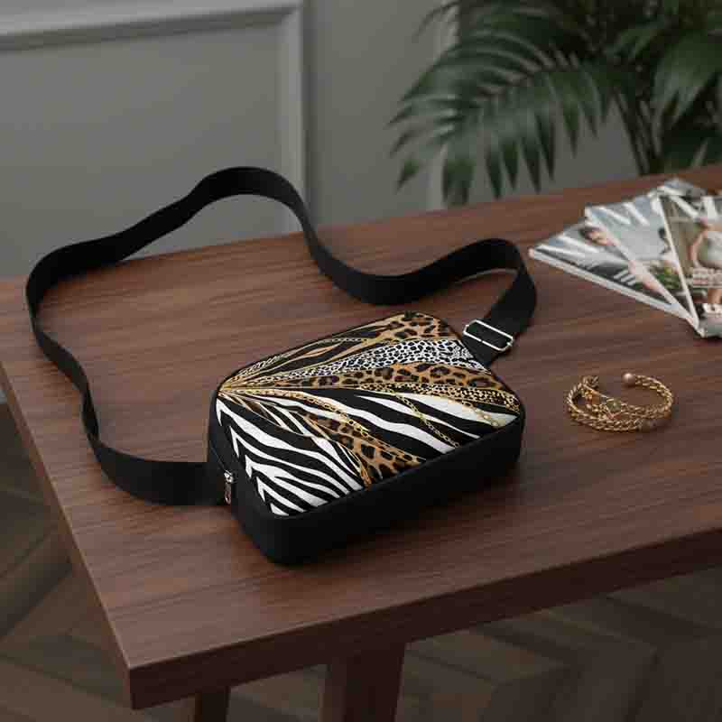 Cangurera Modelo Animal Print Cebra y Leopardo Crossbody Ajustable. - Imagen 7