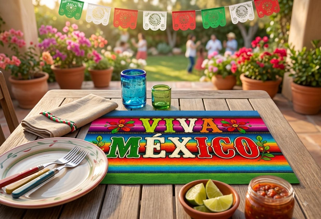 Mantel Individual Viva México Estilo Sarape MOD B - Imagen 2