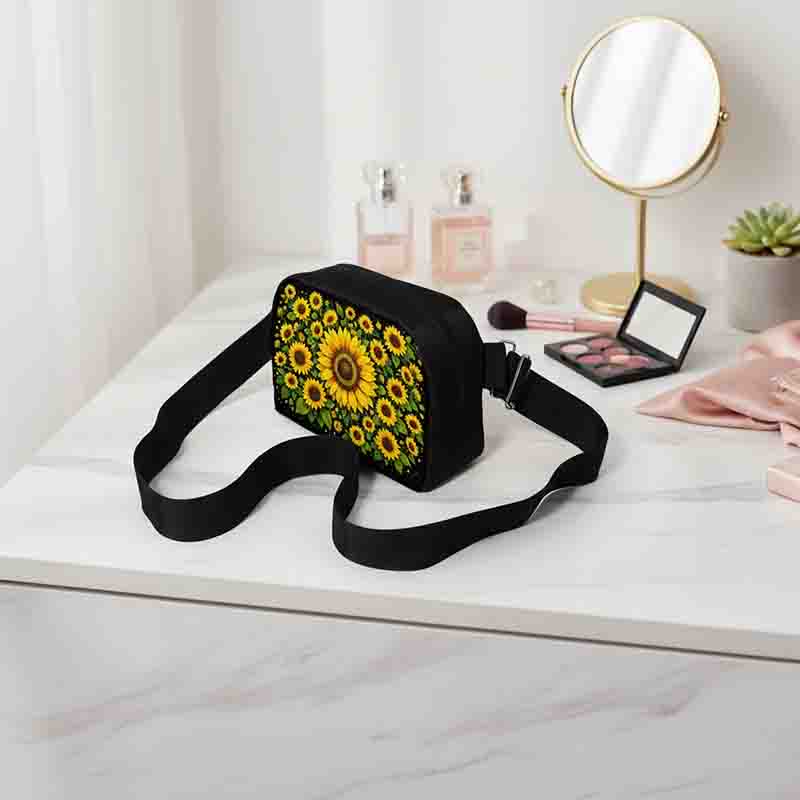 Cangurera Modelo Girasoles Ajustable para Mujer con 2 Compartimentos. - Imagen 4