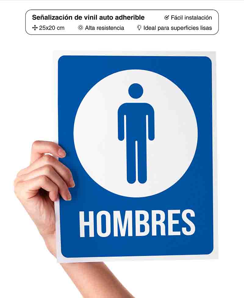Señalamientos Adhesivos para Baño Hombre y Mujer 2 Piezas 20x25 cm. - Imagen 5