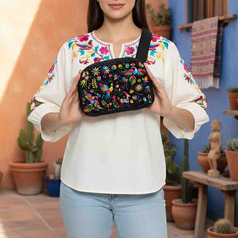Cangurera Modelo Huichol Crossbody Ajustable para Mujer y Hombre. - Imagen 7
