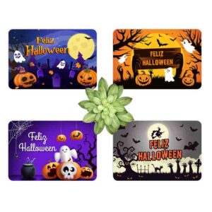 Set de 4 Manteles Individuales de Halloween para Mesa.