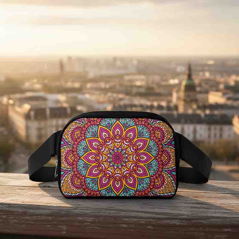 Cangurera Modelo Mandala Multicolor Ajustable para Mujer. - Imagen 3