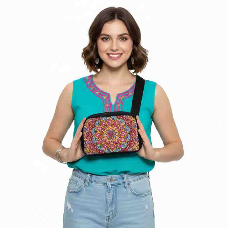 Cangurera Modelo Mandala Multicolor Ajustable para Mujer. - Imagen 4