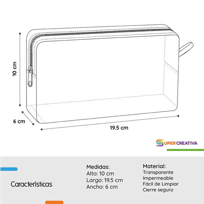 10 Lapiceras Transparentes con Cierre Negro para Lápices, Útiles Escolares, Oficina y Organización. - Imagen 2