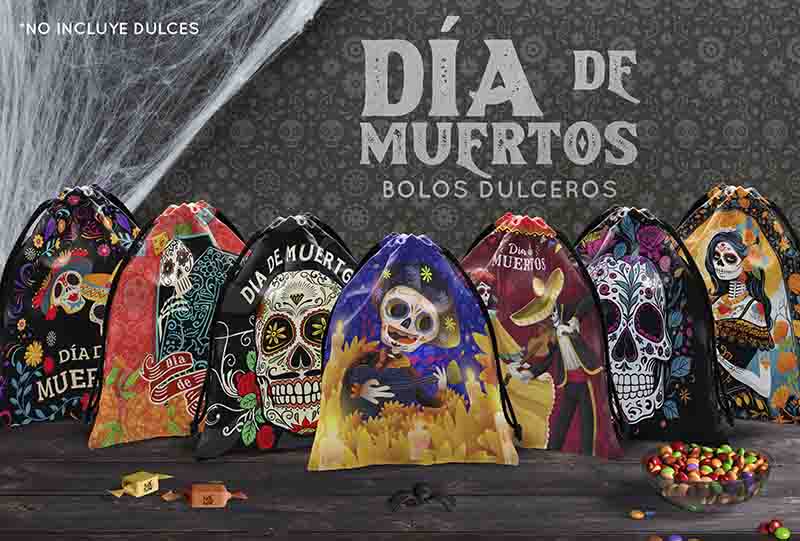 10 Dulceros de Calaveras para Día de Muertos 24x20 cm, Bolsitas de Tela Lavables para Dulces, Recuerdos y Fiesta Mexicana. - Imagen 12