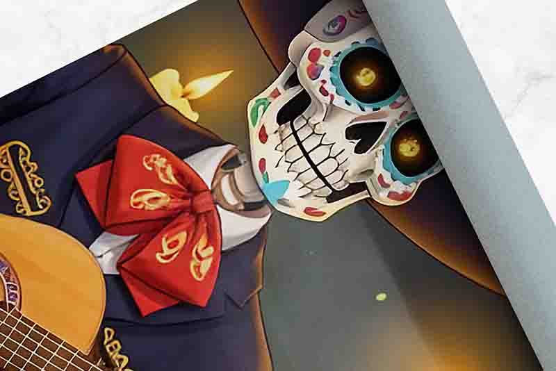 Dúo de Posters Decorativos Día de Muertos con Catrina y Mariachi - Imagen 2