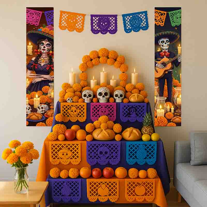 Dúo de Posters Decorativos Día de Muertos con Catrina y Mariachi - Imagen 4