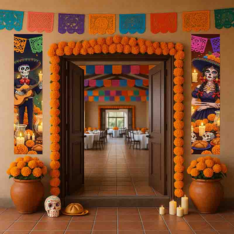 Dúo de Posters Decorativos Día de Muertos con Catrina y Mariachi - Imagen 3