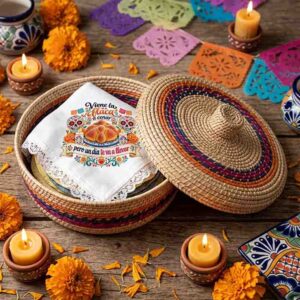 Servilleta Día de Muertos Viene la Flaca a Cenar