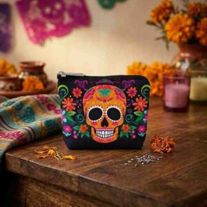 Monedero Floral Día de Muertos Mod. Calavera Mexicana
