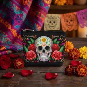 Monedero Estilo Mexicano Mod. Rosas de Catrina