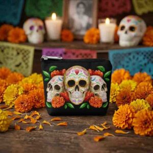 Monedero Calaveras Mexicanas Mod. Trío de Calaveras