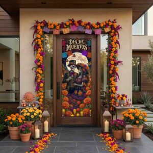 Lona Decorativa Día de Muertos Pareja de Catrines