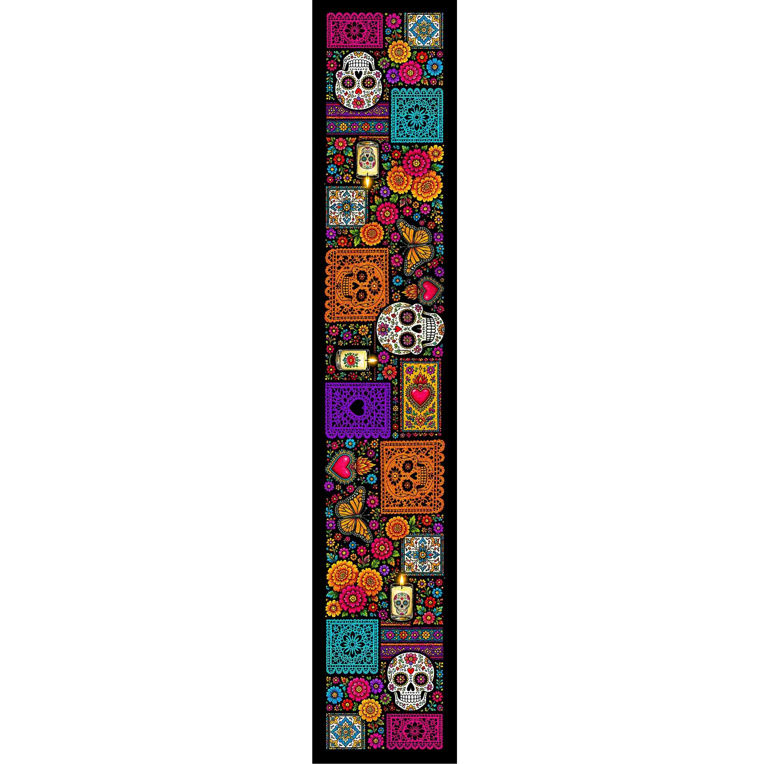 Camino de Mesa Decorativo Día de Muertos con Diseño Tradicional - Imagen 2