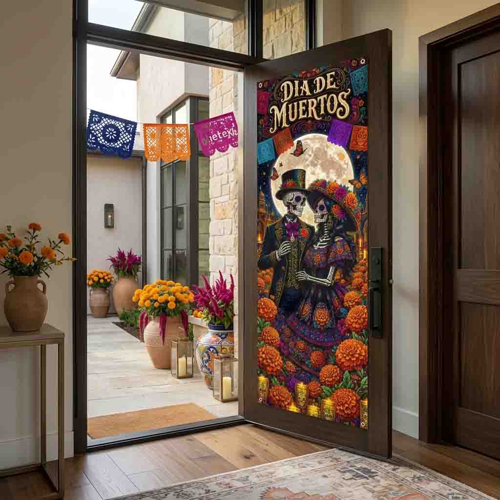 Lona Decorativa Día de Muertos Pareja de Catrines - Imagen 3