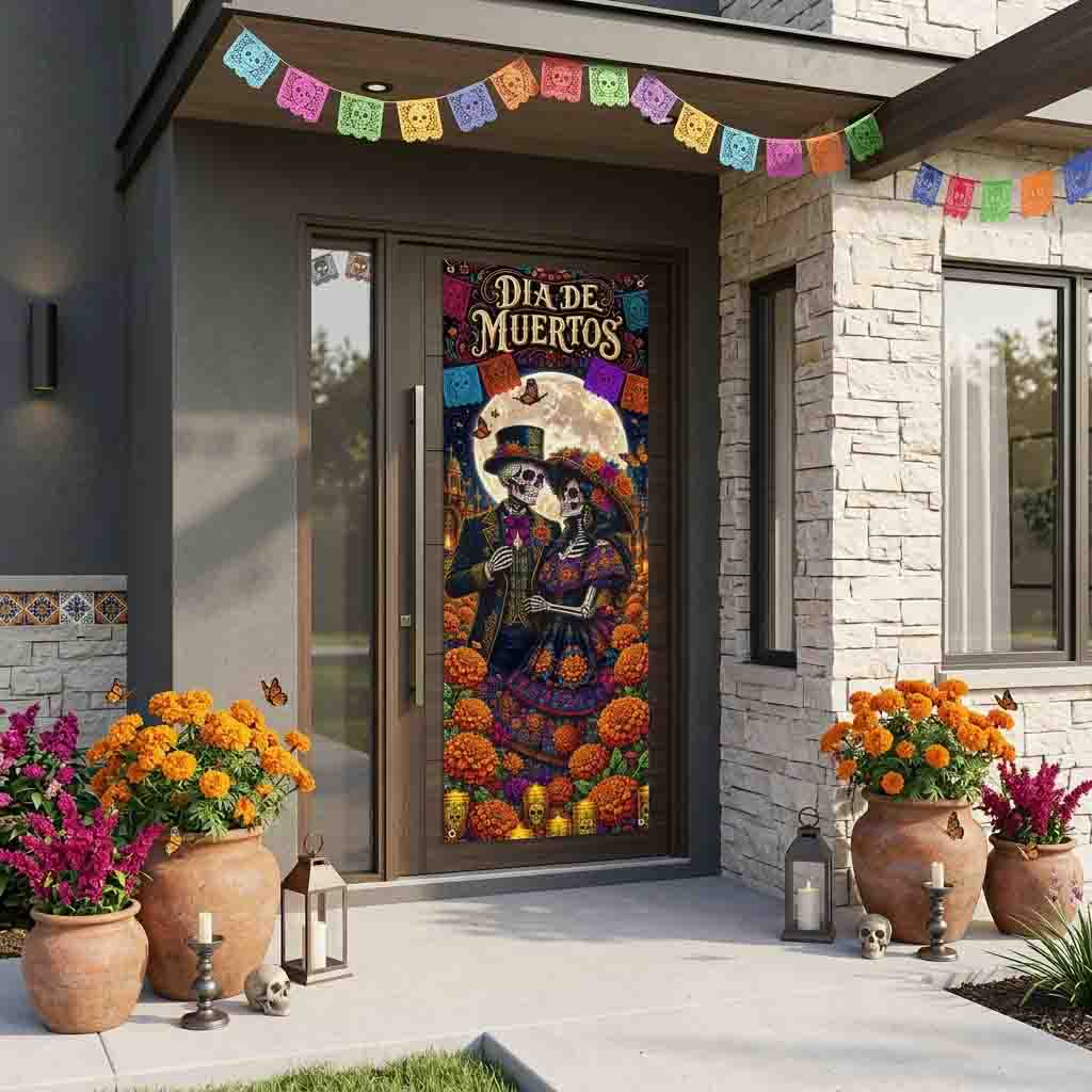 Lona Decorativa Día de Muertos Pareja de Catrines - Imagen 4