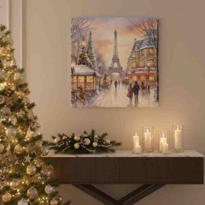 Cuadro Decorativo Navideño Mod. Calles de París