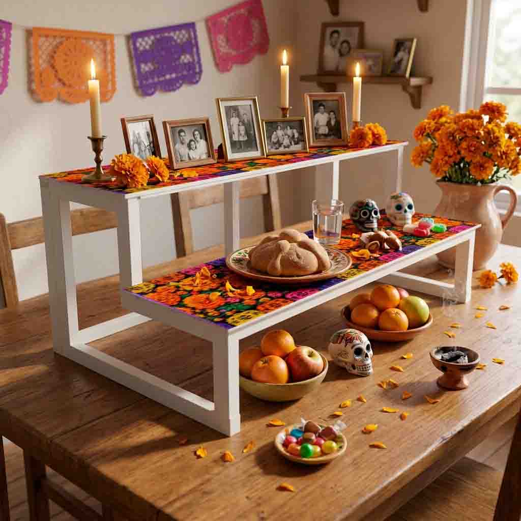 Mesa Plegable para Ofrenda Día de Muertos Mod. Camino de Flores - Imagen 4