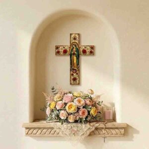 Cruz Religiosa Decorativa Mod. Virgen de Guadalupe