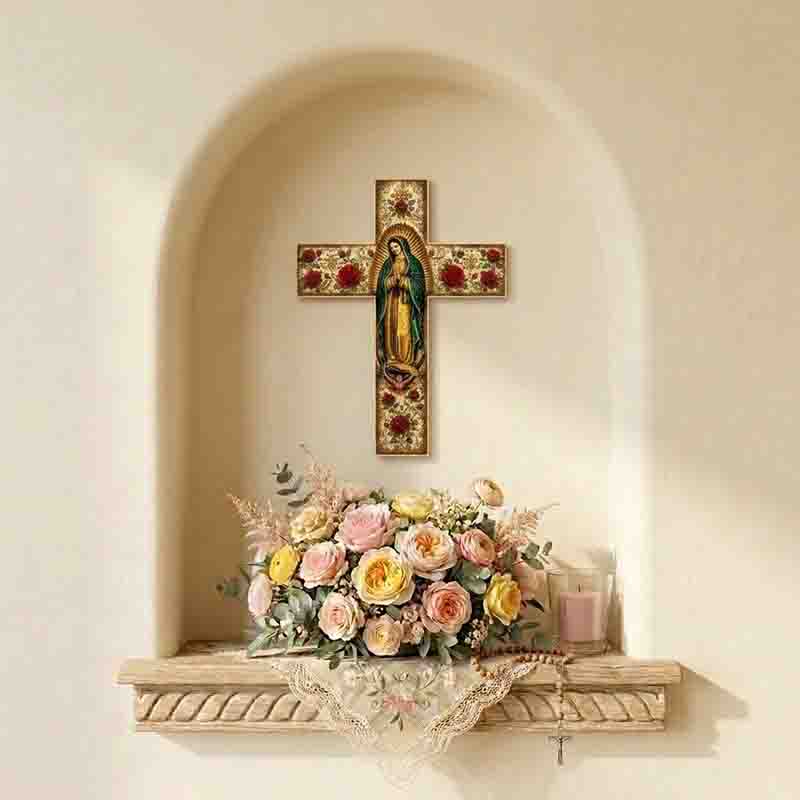 Cruz Religiosa Decorativa Mod. Virgen de Guadalupe