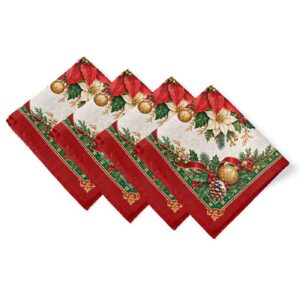 Set de 4 Servilletas para Mesa Navideñas Mod Encanto de Nochebuena